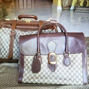 Auth Vintage  Gucci Boston Carryall weekender mini luggage large handbag